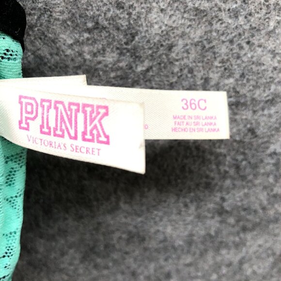 Victoria's Secret Push Up Bra Womens 36C Front Closure Lace Teal Padded - Picture 5 of 7